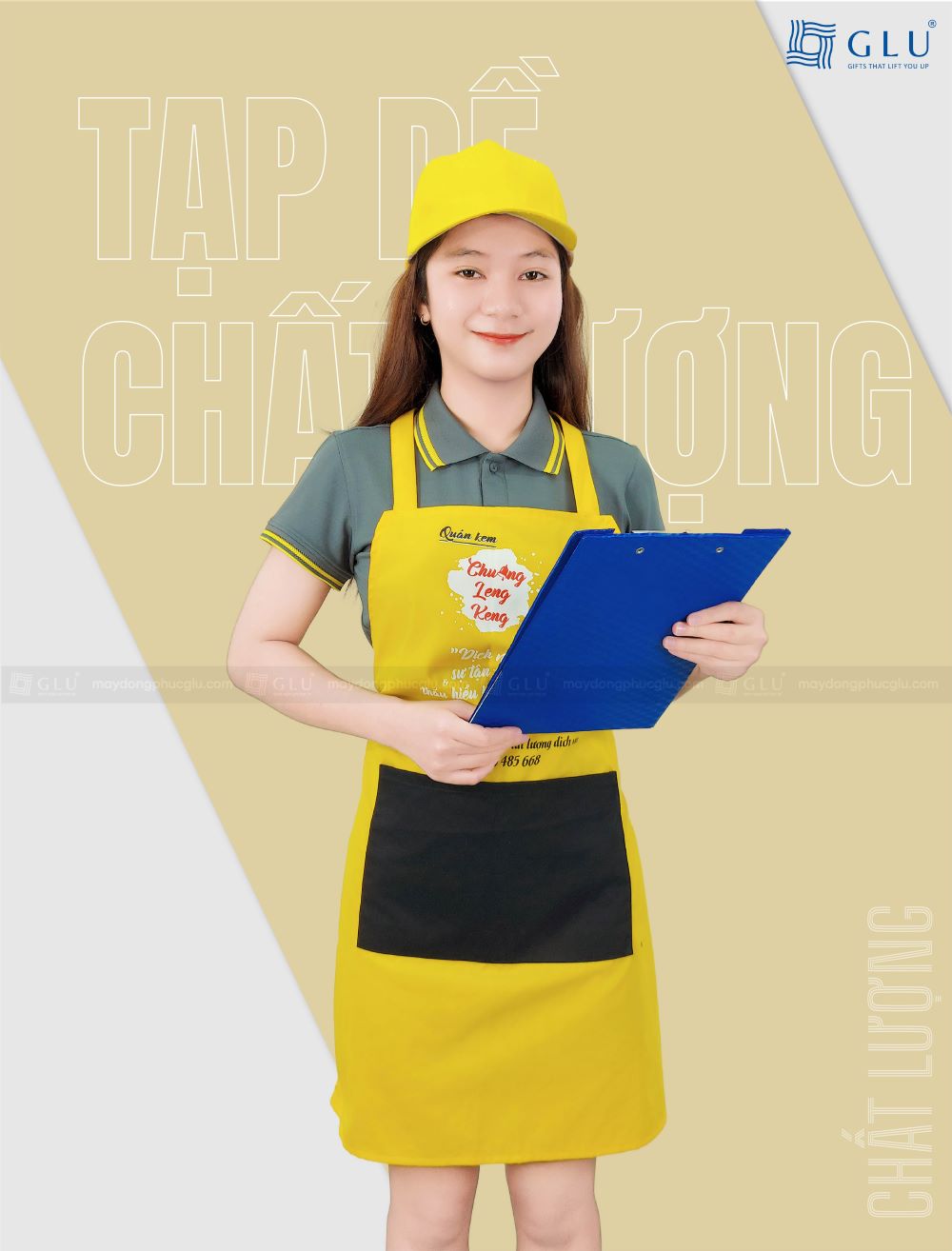 tạp dề đồng phục