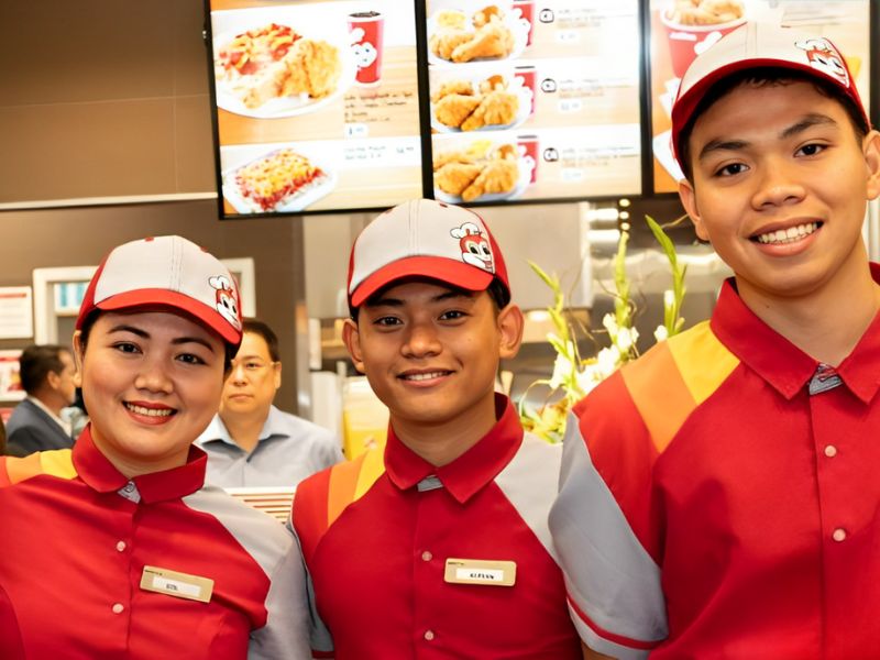 đồng phục nhân viên Jollibee năng động