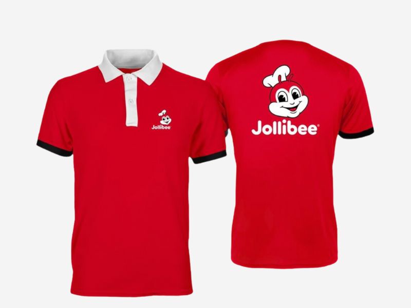 Áo thun đồng phục nhân viên Jollibee màu đỏ