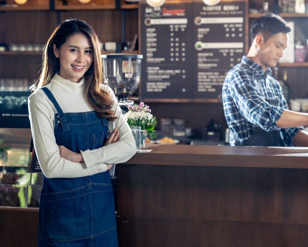 Tông màu của đồng phục quán cafe Hàn Quốc là màu pastel nhẹ nhàng